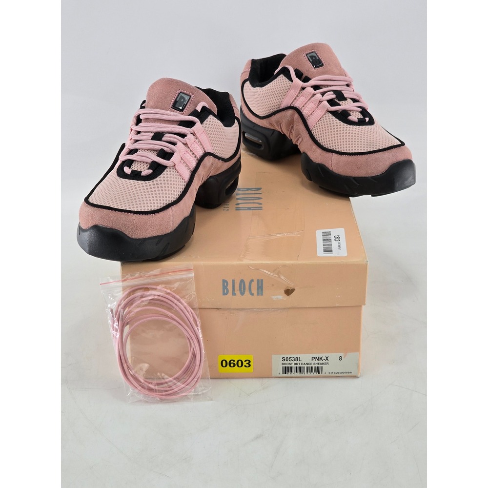 Bloch Boost DRT Dance Sneaker Women 8 Pink Mesh Suede S0538L - VG